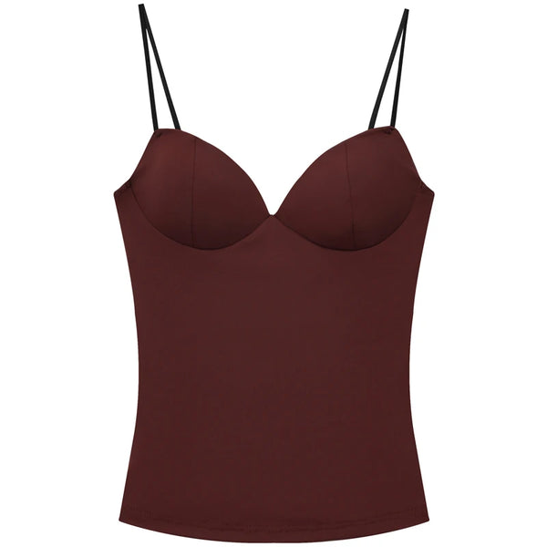 Top Elegante Burdeos Mujer