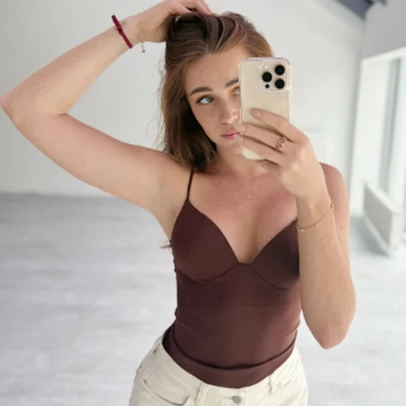Top Elegante Burdeos Mujer
