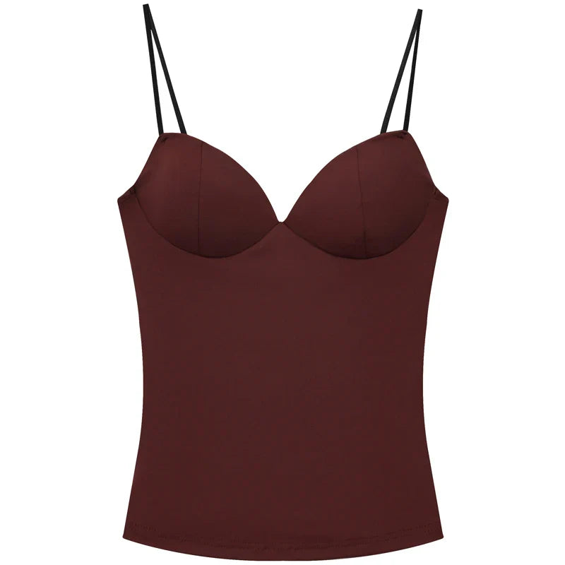 Top Elegante Burdeos Mujer
